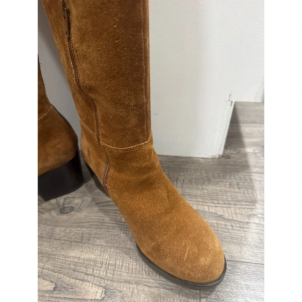 Steve Madden Womens Brown Suede Over The Knee Block Heel Boots Size 9